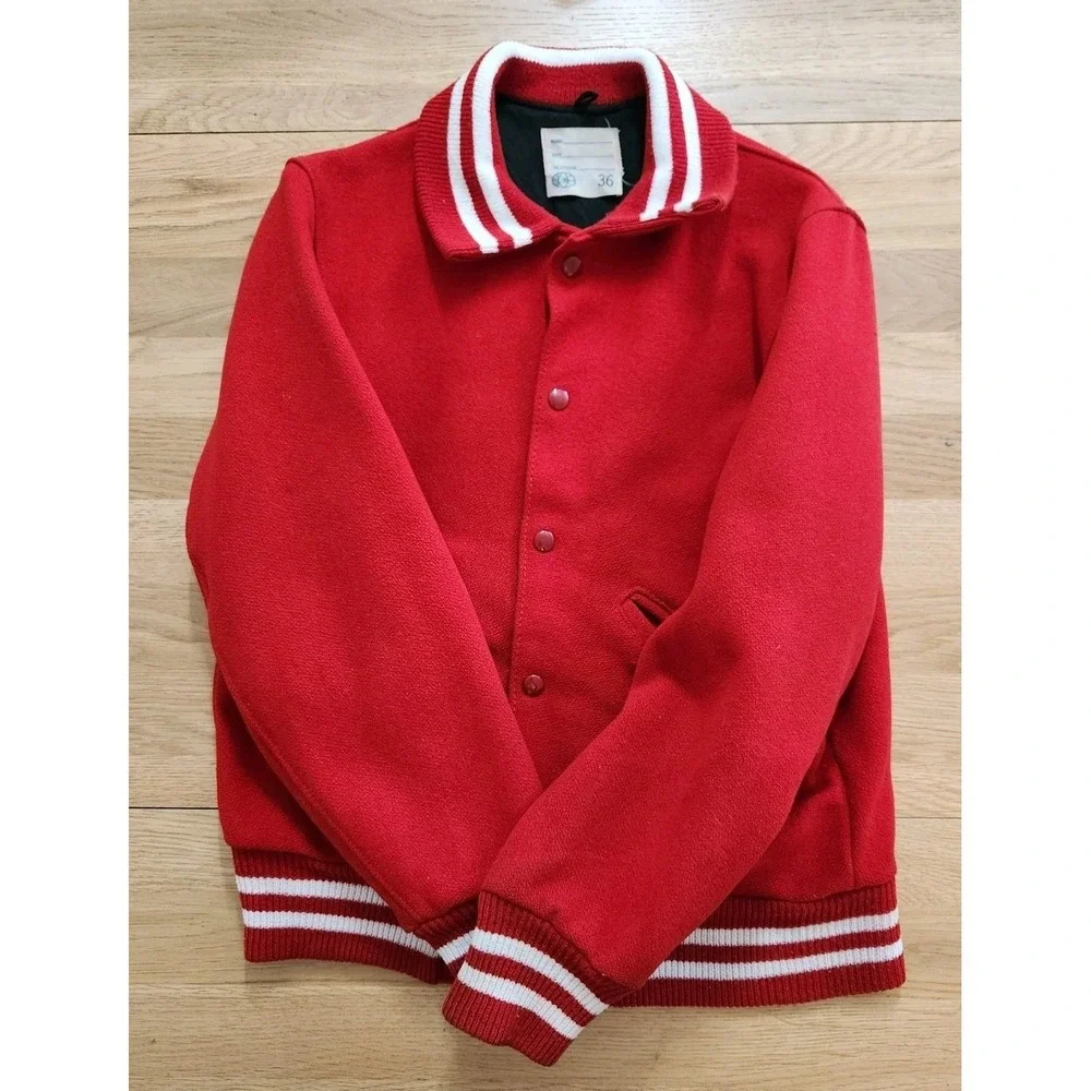 Vtg‎ DeLong Lettermans Varsity Jacket Red/White Size 36 Wool 1950s Jock Preppy